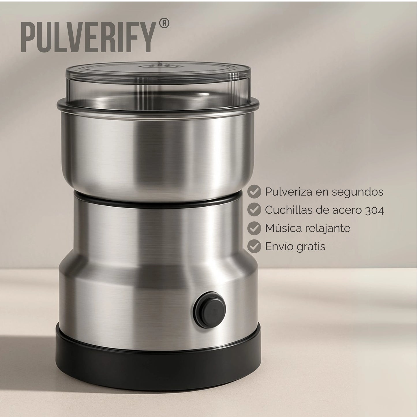 Pulverify | Molinillo Electrico de Alta Potencia Para Granos