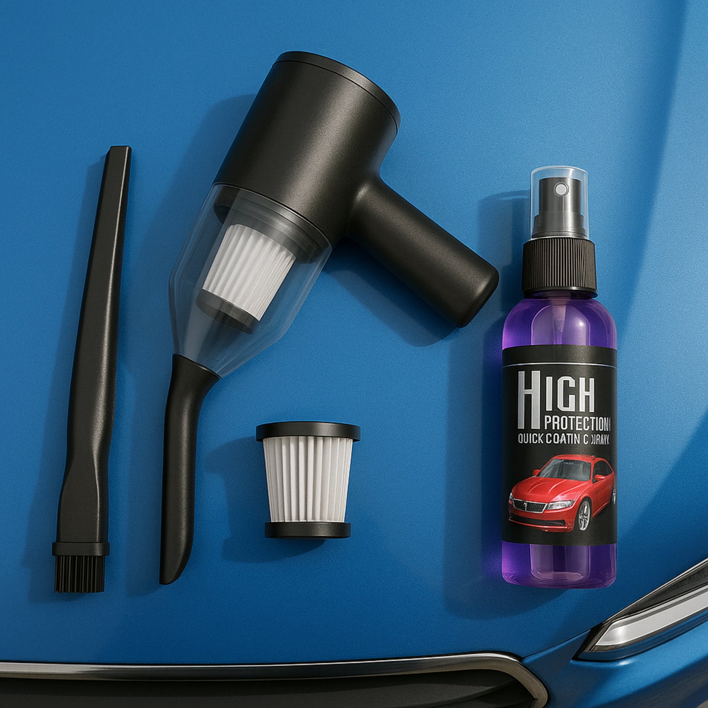 Vortify | Aspiradora Portatil y Spray De Carroceria
