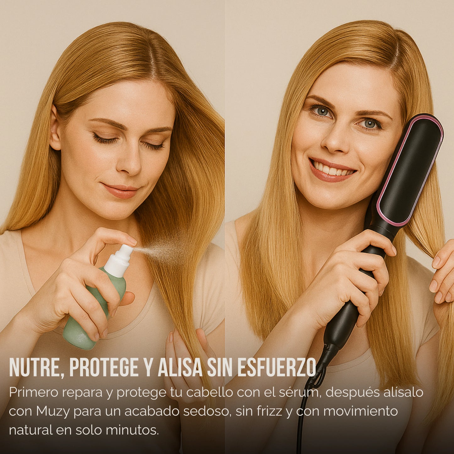 Muzy | Cepillo Alisador + Serum Reparador
