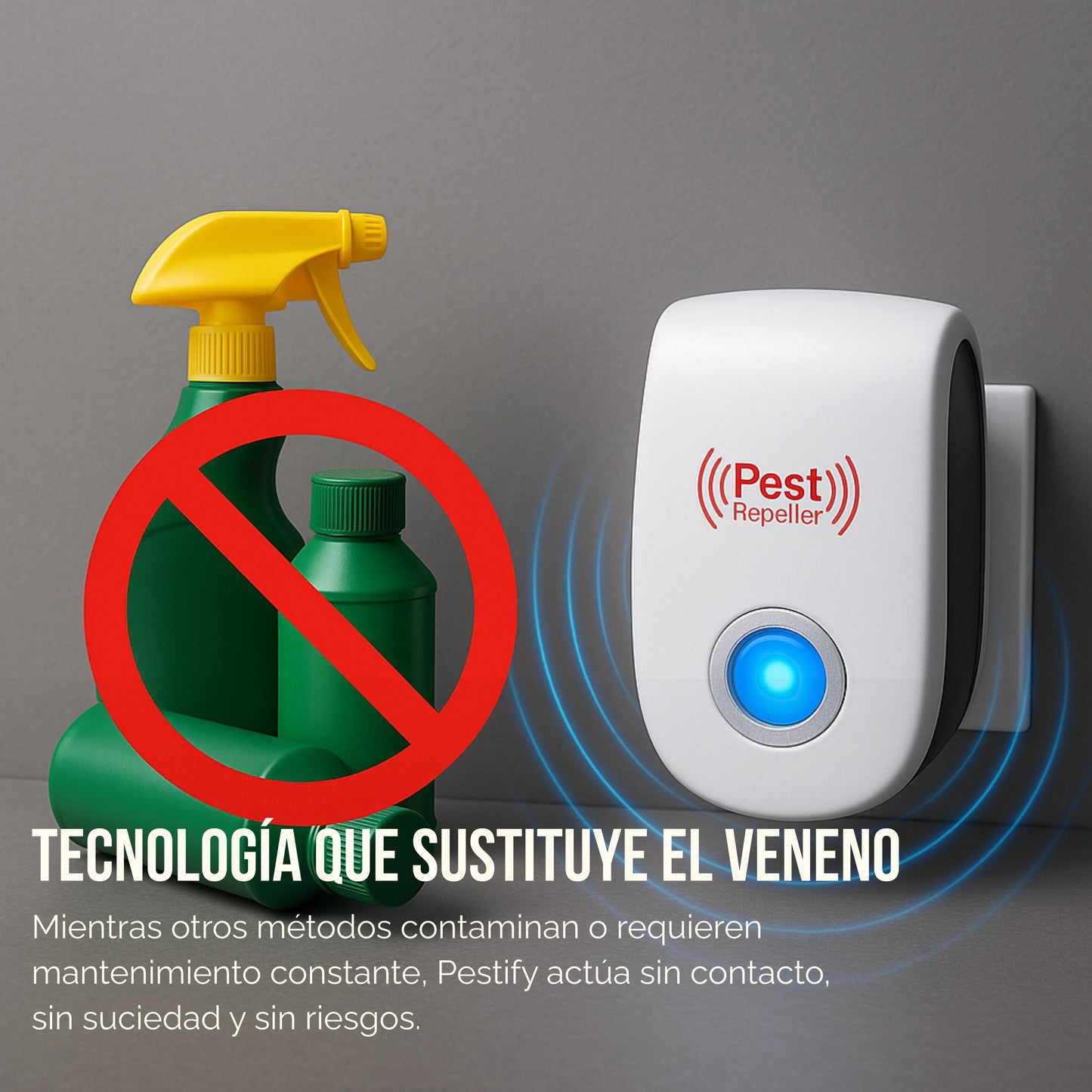 Pestify | Repelente Ultrasónico de Roedores e Insectos X3