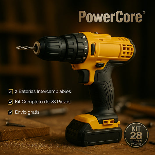 PowerCore | Kit Taladro Profesional de 28 Piezas