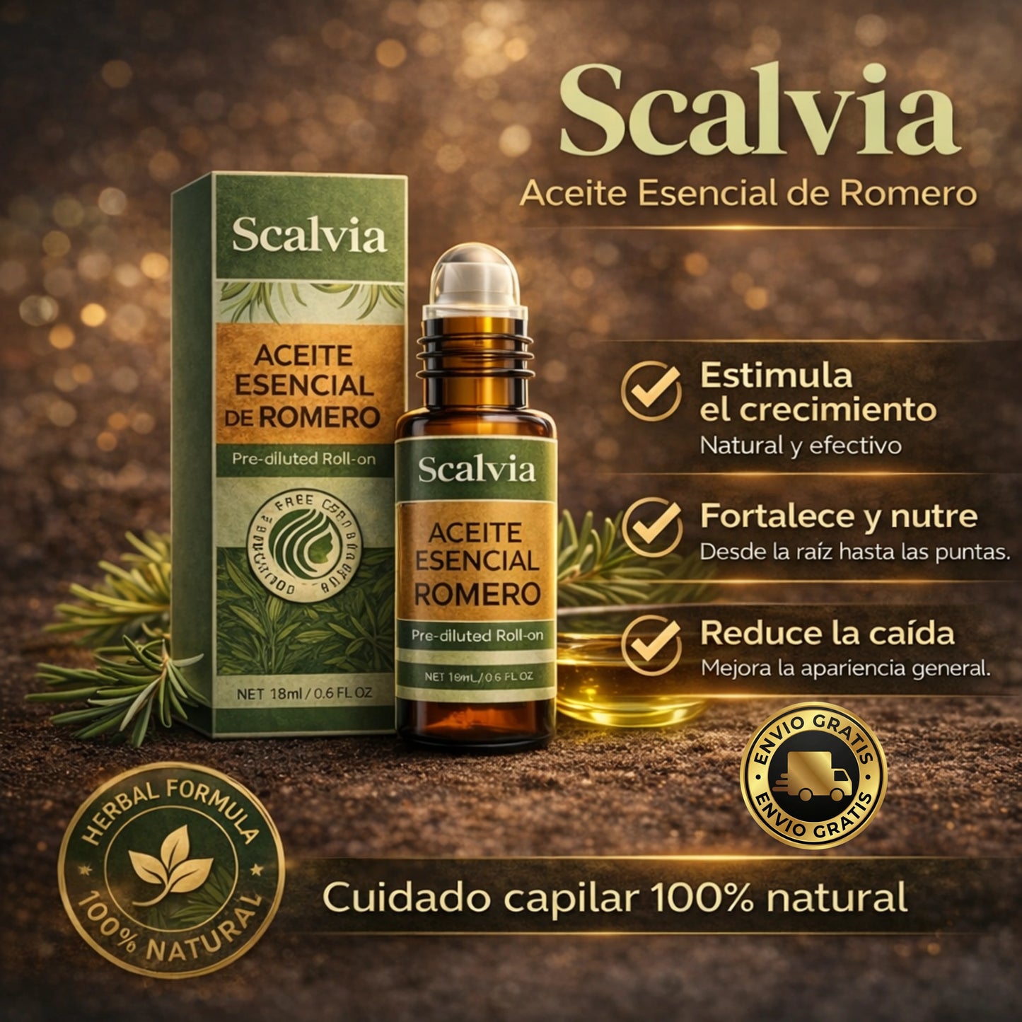 Scalvia | Aceite Esencial De Romero Para Crecimiento de Cabello