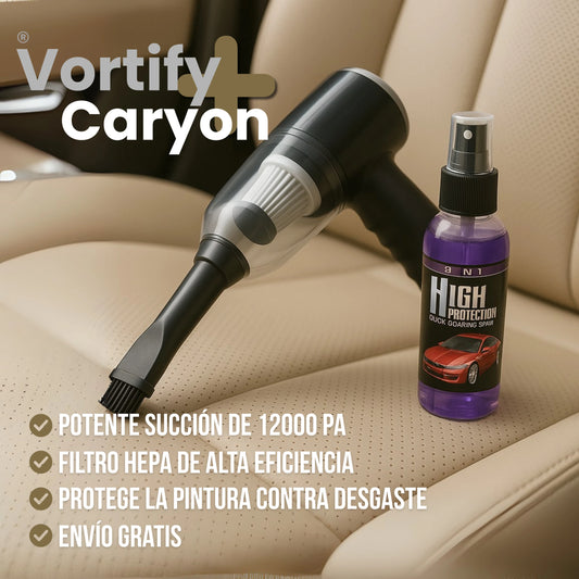 Vortify | Aspiradora Portatil y Spray De Carroceria
