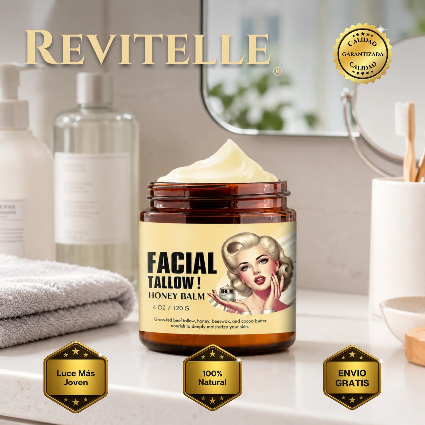 Revitelle | Crema de Sebo de Res Natural