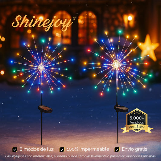Shinejoy | Combo Luces Solares Navideñas de Fuegos Artificiales