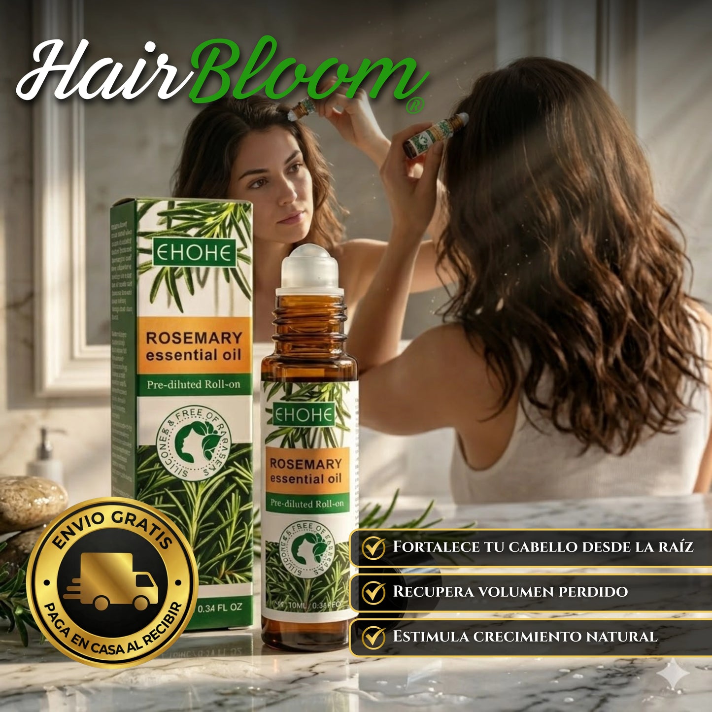 HairBloom | Reparador Capilar Profesional Anticaída con Extracto de Romero.