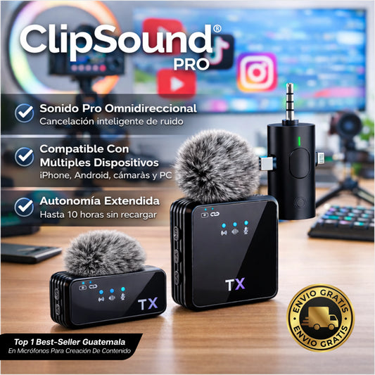 ClipSound Pro | Micrófono Inalámbrico de Solapa Profesional