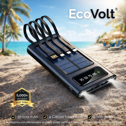 EcoVolt | Power Bank 100% Solar de 30000 Mah