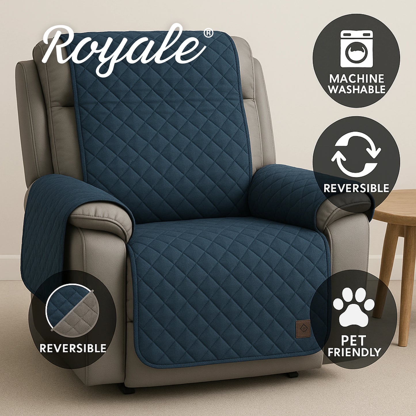 Royale | Funda Para Sofá Doble Faz Antideslizante
