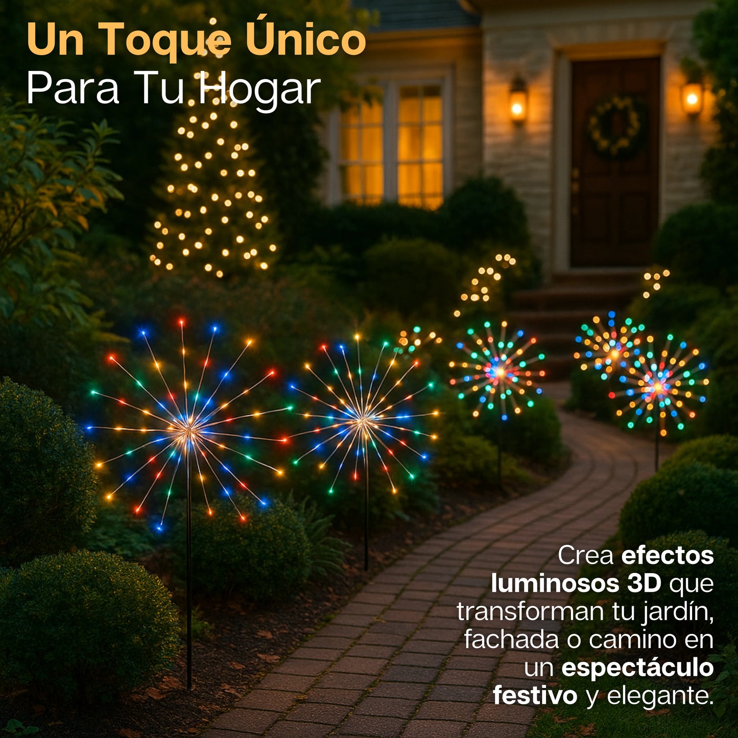 Shinejoy | Combo Luces Solares Navideñas de Fuegos Artificiales
