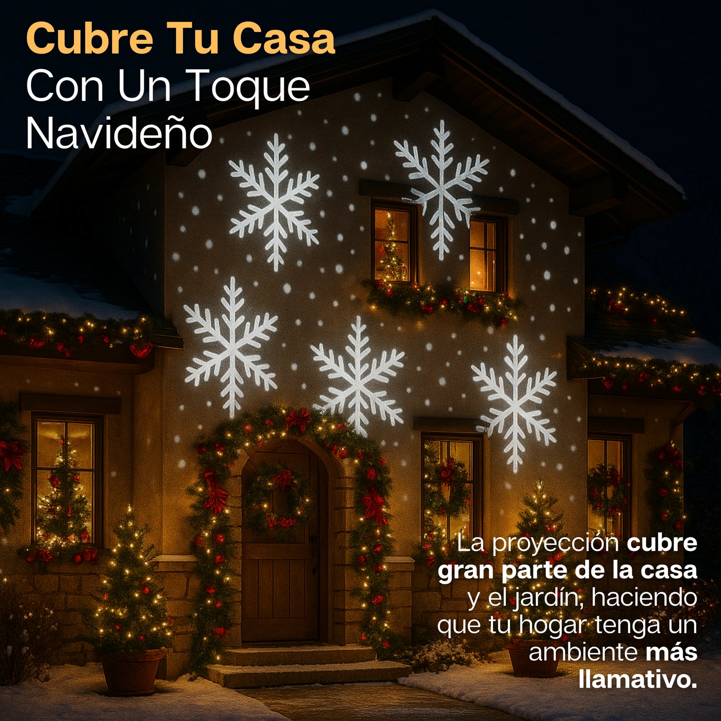LumiSnow | Proyector Navideño Copos de Nieve HD