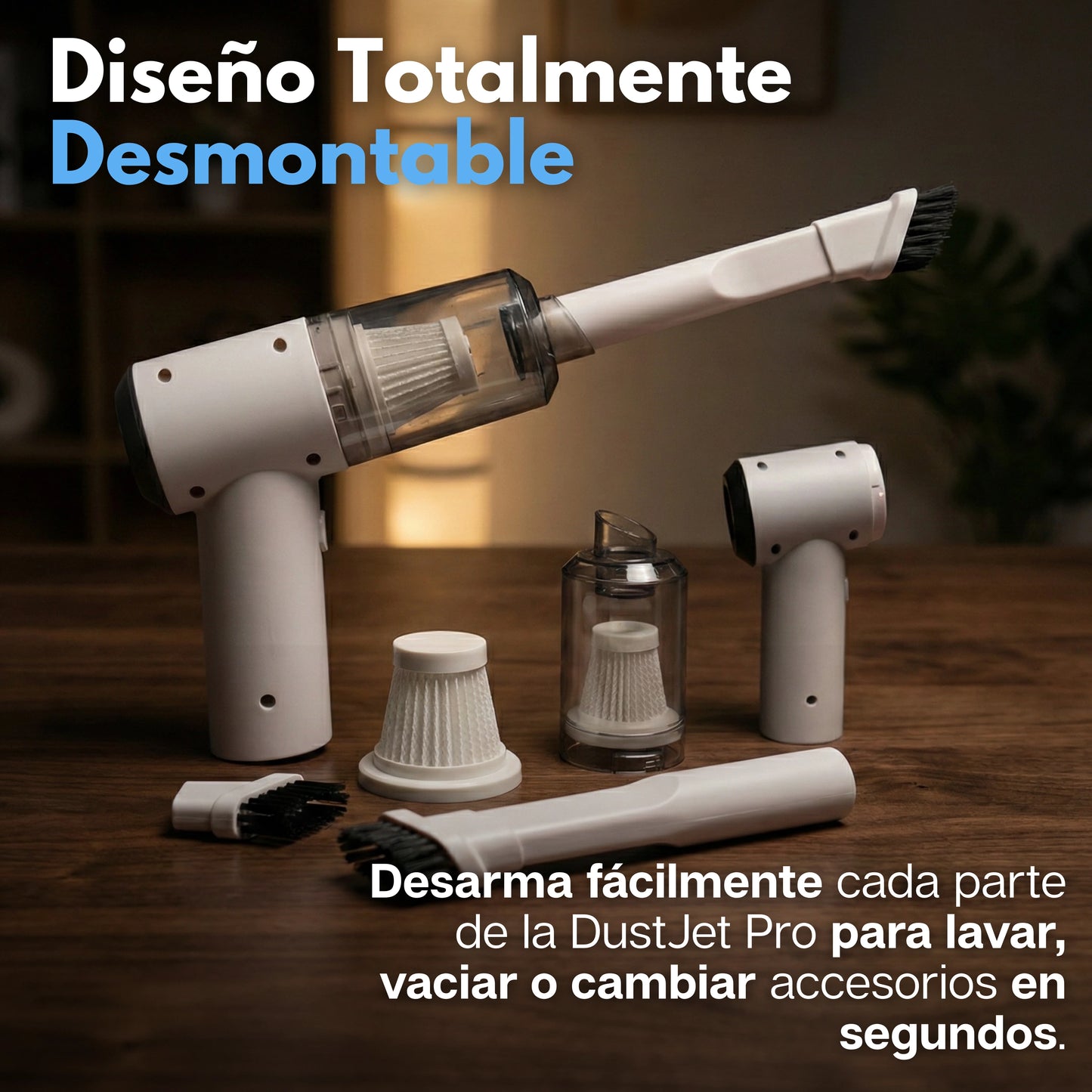 DustJet Pro | Aspiradora Portátil Multiuso Desmontable