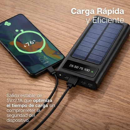 EcoVolt | Power Bank 100% Solar de 30000 Mah