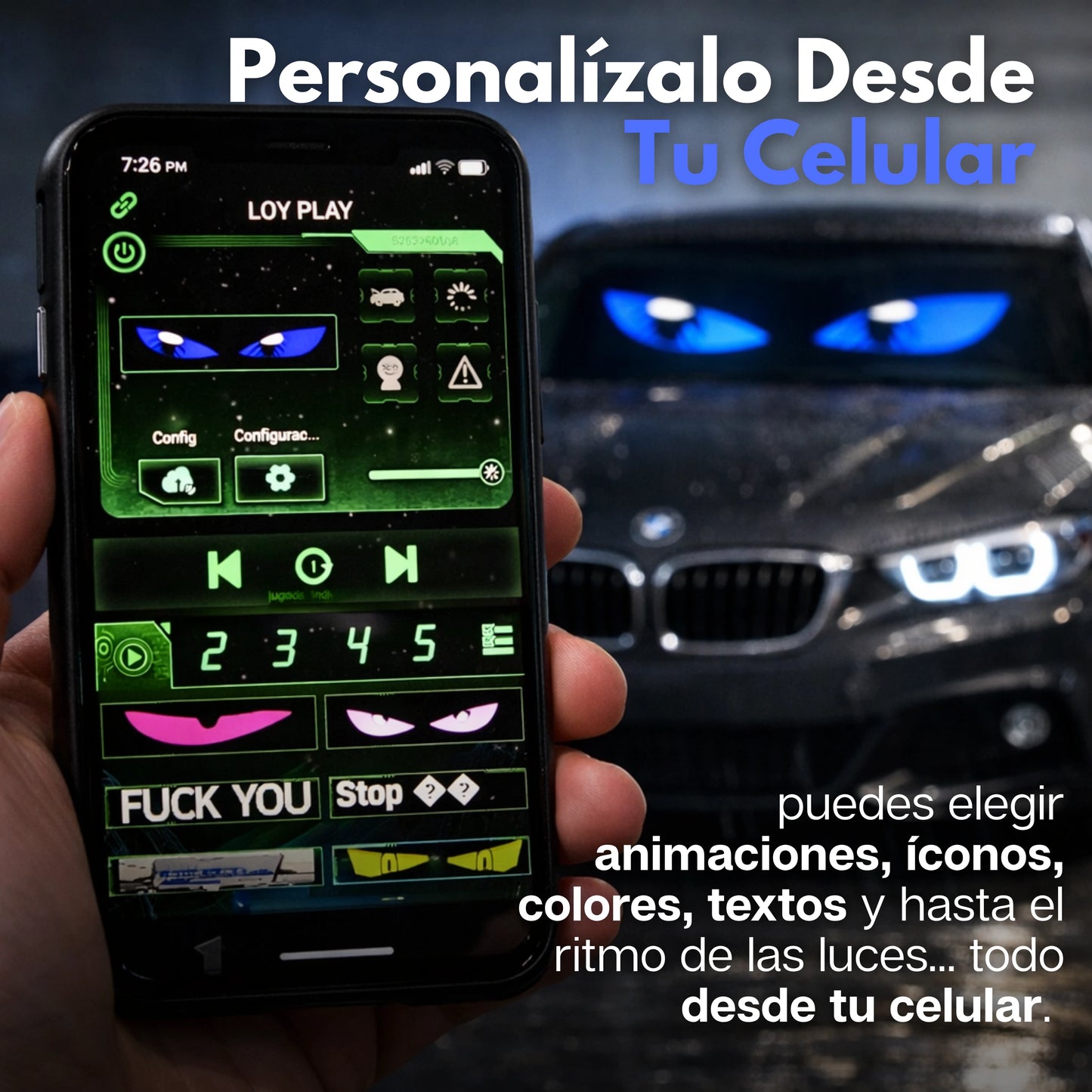 NeonRage | Letrero Led Personalizable Para Vehículo