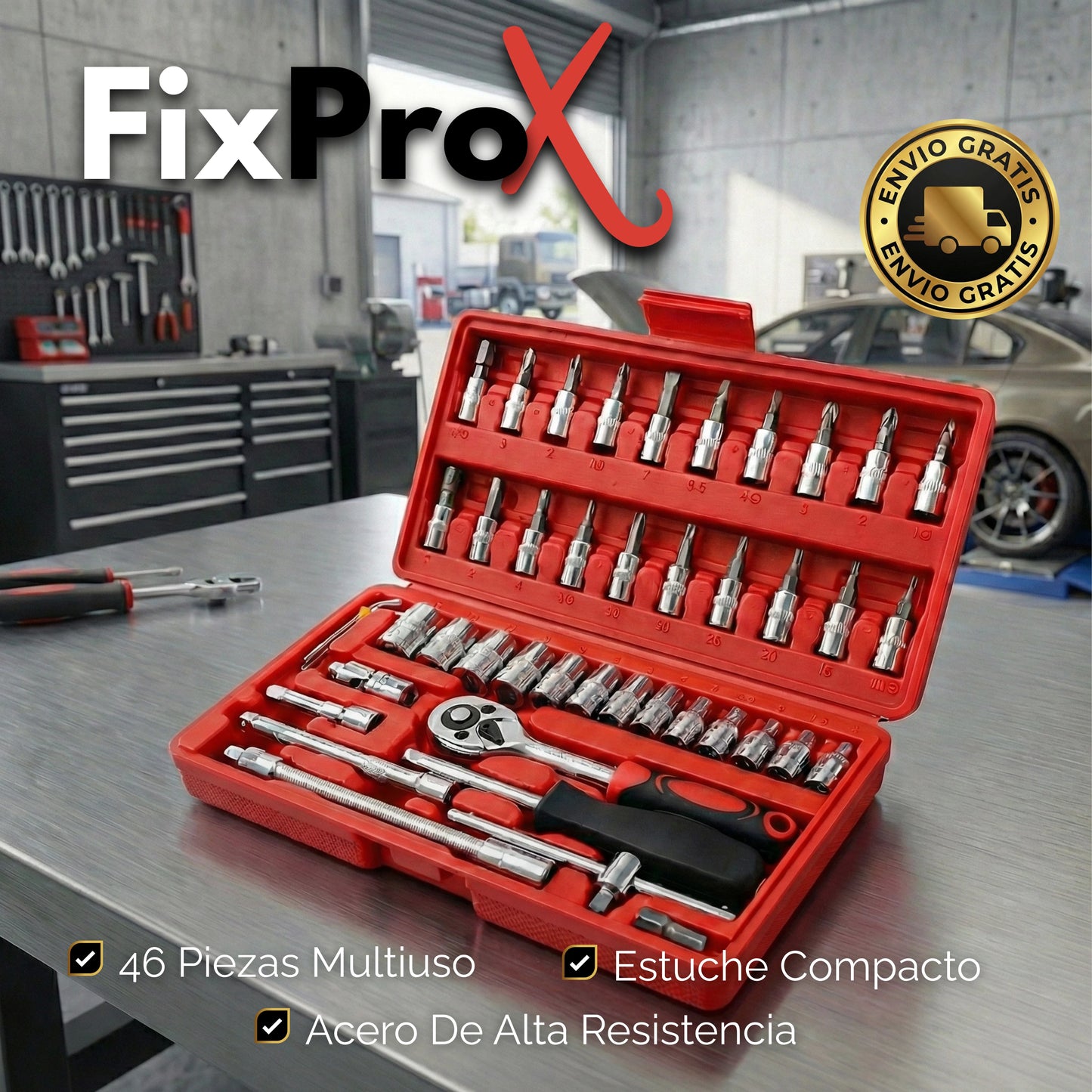 FixProX | Caja de Herramientas de 46 Piezas
