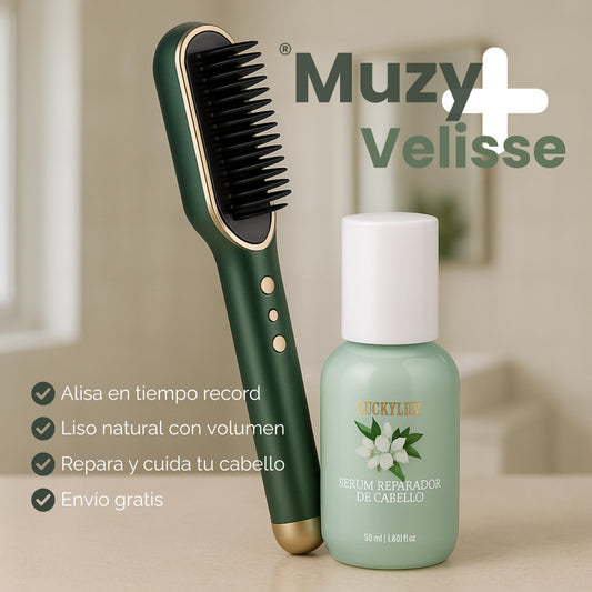 Muzy | Cepillo Alisador + Serum Reparador
